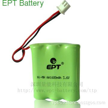 3.6V 1600mah high power rechargeable NIMH battery pack